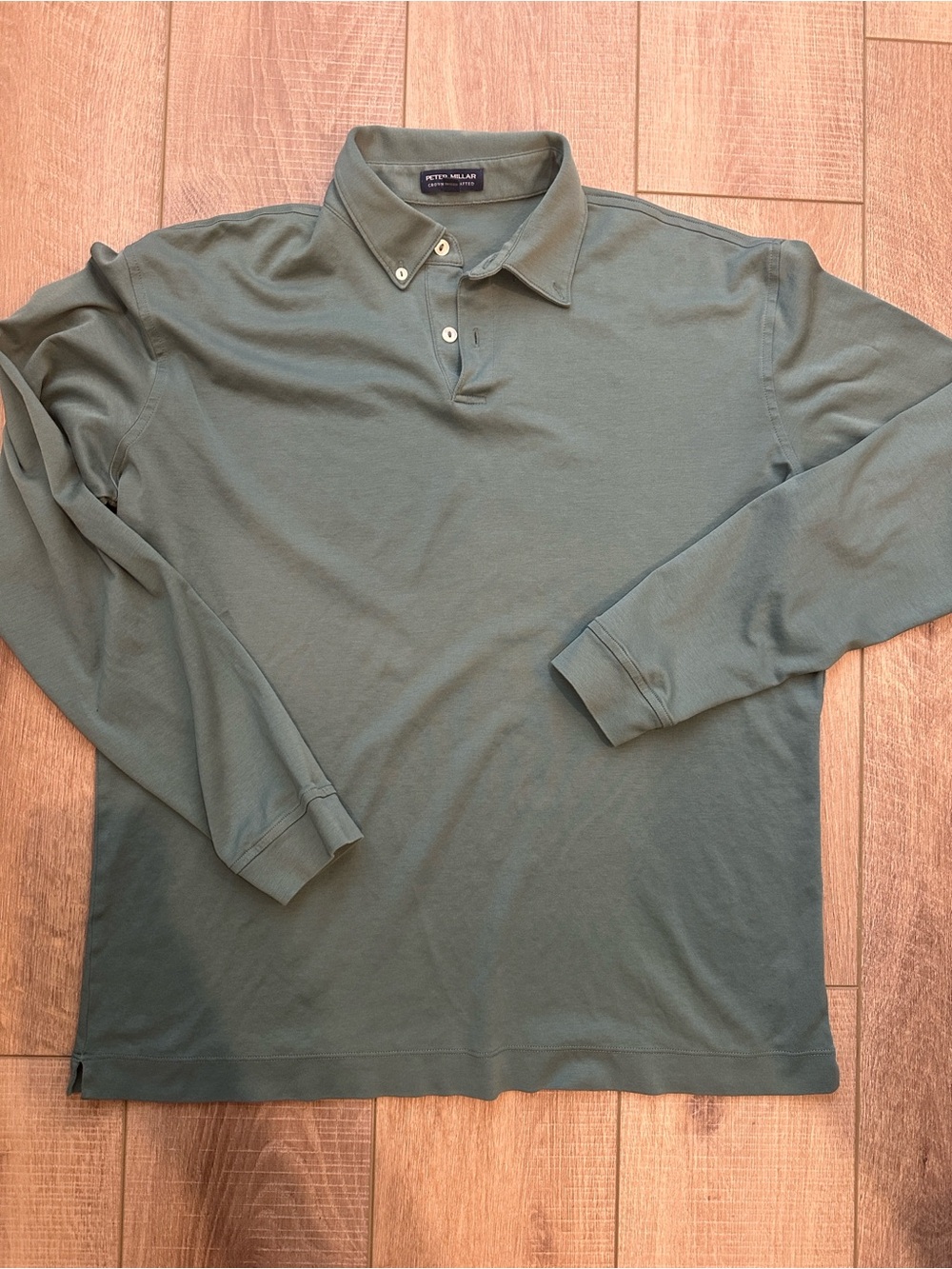Peter Millar Long Sleeve Polo in Olive